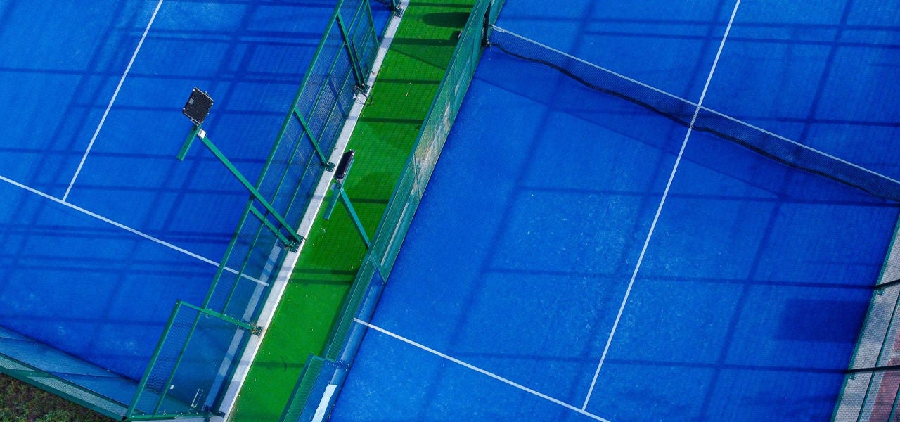 Overhead view of a Padel court