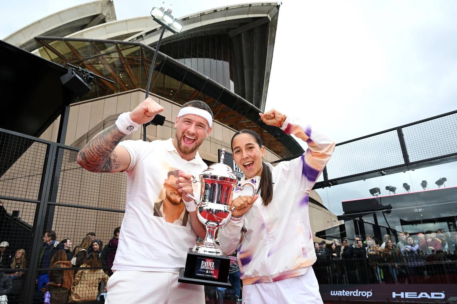 Lachlan McLean and Mar Munera have claimed victory in the inaugural Celebrity 1 Point Padel at Sydney Opera House.
