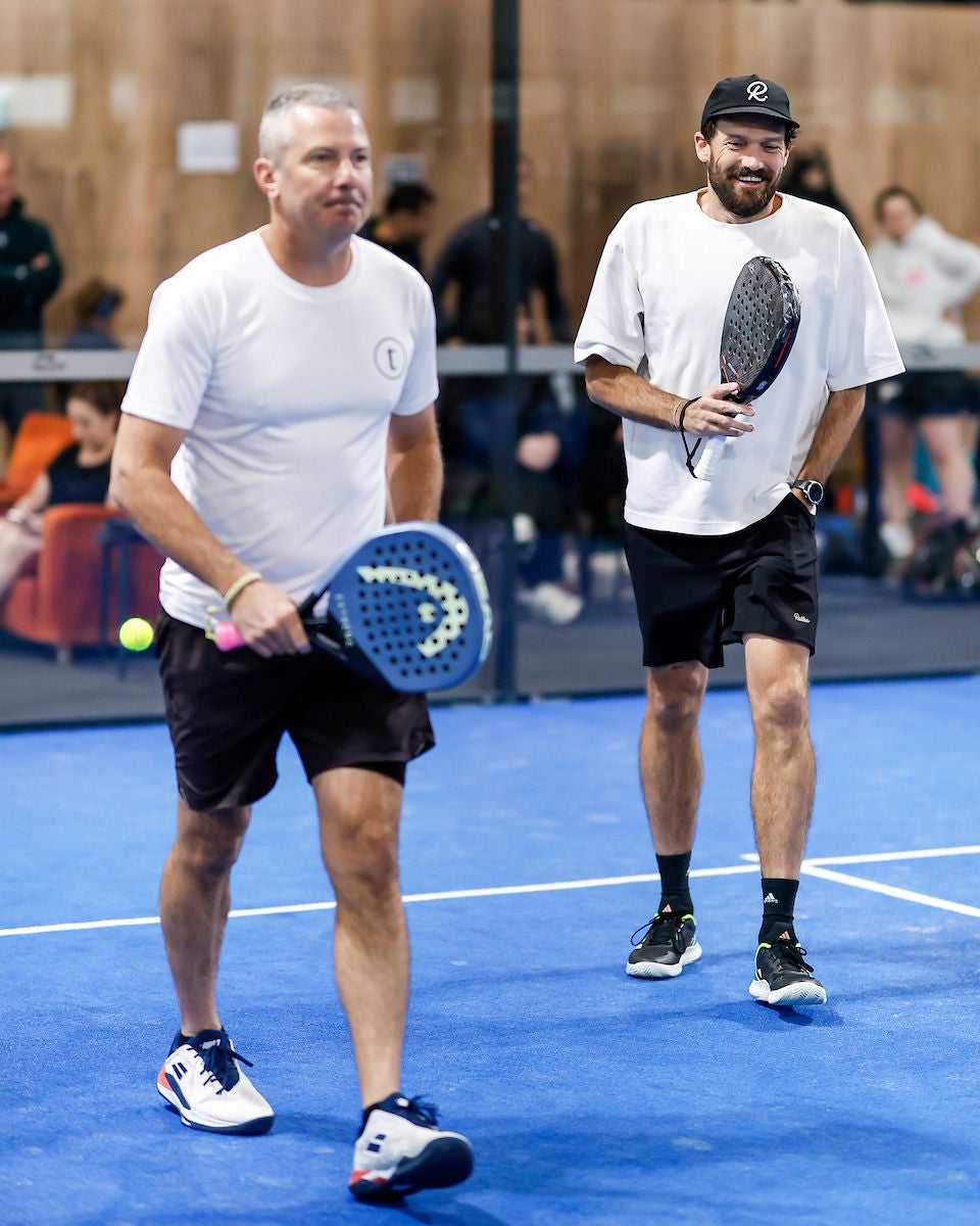 April 11: Jarek Jozwiak and Ross Taylor in action during a Masters Men’s 35+ match at The Nordic Padel (APT M1000) on Saturday, April 11, 2026 Photo by TENNIS AUSTRALIA/DYLAN BURNS