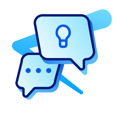 Speech bubbles with ideas and comments in them